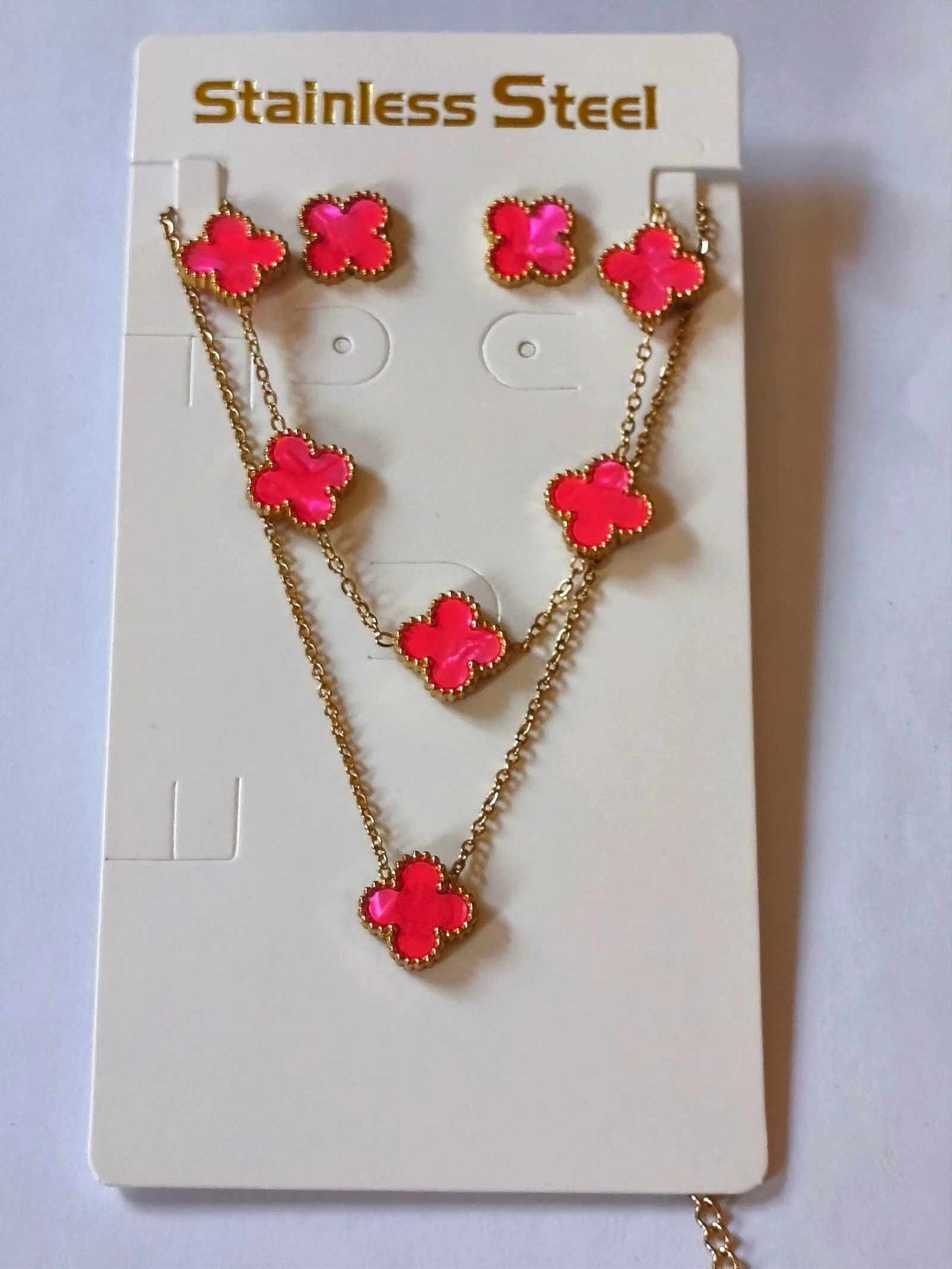 Conjunto de trevo colar, pulseira e brincos – photo 5